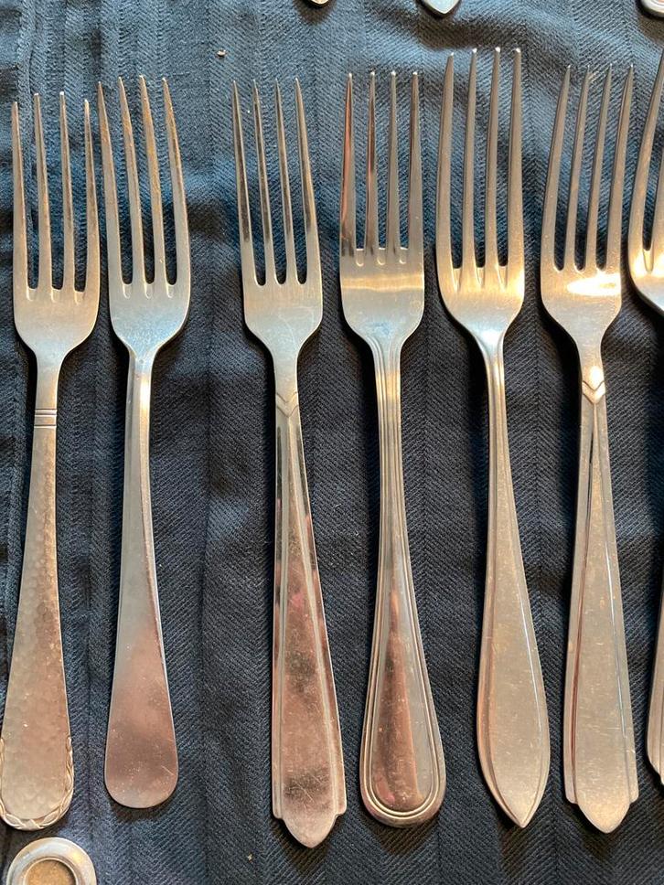 Antieke Vorken Set - Diverse Stijlen - 14 stuks, Antiek en Kunst, Antiek | Bestek, Ophalen of Verzenden