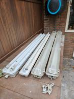 4x TL licht bakken schuur werkplaats lampen LED verlichting, Ophalen of Verzenden, Gebruikt, Minder dan 50 watt, Lamp met armatuur