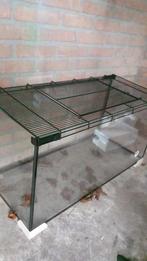 Glazen terrarium + plastic terrarium met accesoires, Kooi, Minder dan 60 cm, Gebruikt, 75 tot 110 cm