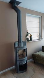 Houtkachel met speksteen en glazen onderplaat, Huis en Inrichting, Kachels, Ophalen, Gebruikt, Houtkachel, Vrijstaand