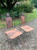 Oude tuinstoelen metaal siersmeedwerk, Ophalen, Gebruikt, Metaal