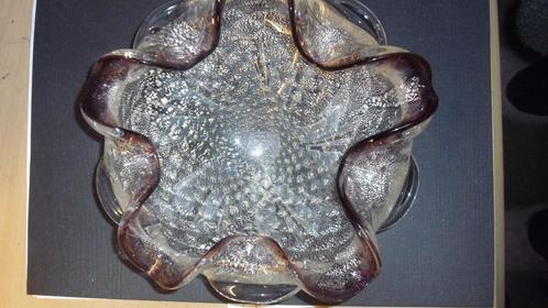 Murano Bullicante Amathist violet jaren 60, Antiek en Kunst, Antiek | Glas en Kristal, Ophalen of Verzenden