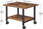 Mobiele Printertafel - Industrieel Design, Minder dan 55 cm, Gebruikt, Rechthoekig, Hout