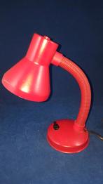 Vintage retro tafellamp, rood metaal, buigbaar. 6C9, Tweedehands verkoop, Tweedehands verkoop, Gebruikt, Ophalen of Verzenden