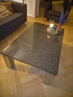 Salontafel rvs met natuursteen blad