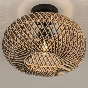 plafondlamp zwart bamboe riet 30cm salon tafel bed hal lamp beschikbaar voor biedingen