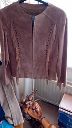 Suède jasje met franjes - RiJo Leatherwear, Maat 38/40 (M), Bruin, RiJo, Ophalen of Verzenden