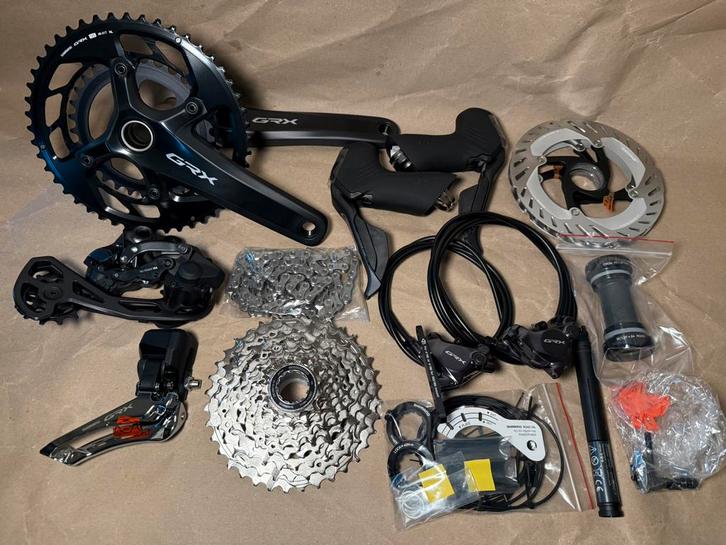 SHIMANO GRX Di2 825 Groepset 2×12 speed, Fietsen en Brommers, Fietsonderdelen, Zo goed als nieuw, Racefiets, Derailleur of Ketting
