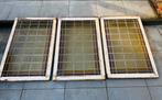 3x Antiek glas-in-lood raam – originele staat – 118 x 79 cm, Ophalen, Gebruikt, Minder dan 80 cm, Glas in lood