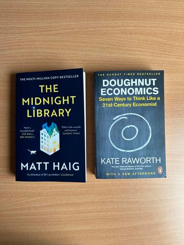 The Midnight Library & Doughnut Economics English Books beschikbaar voor biedingen