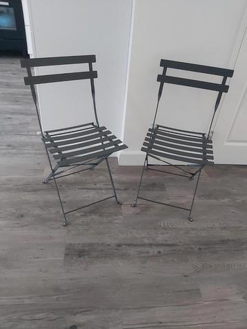 Nieuw! 2 stuks bistrostoeltjes terrasstoel antraciet grijs.  beschikbaar voor biedingen