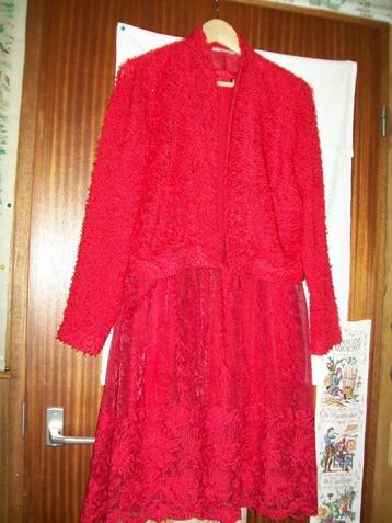 damesjurk rood kant vest m 38 jurk m/L z.g.a.n beschikbaar voor biedingen