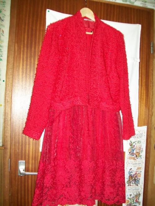 damesjurk rood kant vest m 38 jurk m/L z.g.a.n, Kleding | Dames, Jurken, Zo goed als nieuw, Maat 38/40 (M), Rood, Ophalen of Verzenden