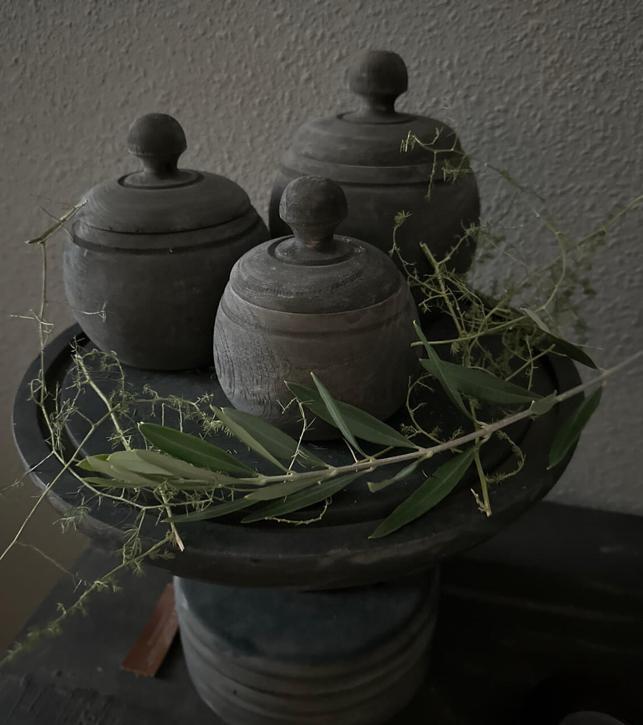 Houten potje Aura  Peeperkorn, Huis en Inrichting, Woonaccessoires | Overige, Nieuw, Ophalen of Verzenden