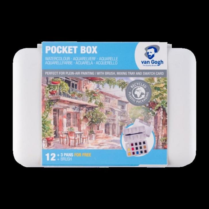 Van Gogh Aquarelpocket, 12 halve napjes + 3 gratis!, Hobby en Vrije tijd, Schilderen, Nieuw, Waterverf, Ophalen of Verzenden