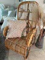 Vintage Rotan lounge relax Stoel - Ibiza Boho Stijl, Ophalen, Boho ibiza rotan beach vintage romantisch, Bruin, Riet of Rotan