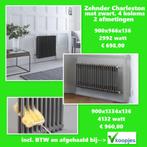 Zehnder Charleston. Mat Zwart en wit/horizontaal 50% KORTING, Doe-het-zelf en Verbouw, Verwarming en Radiatoren, Nieuw, 800 watt of meer