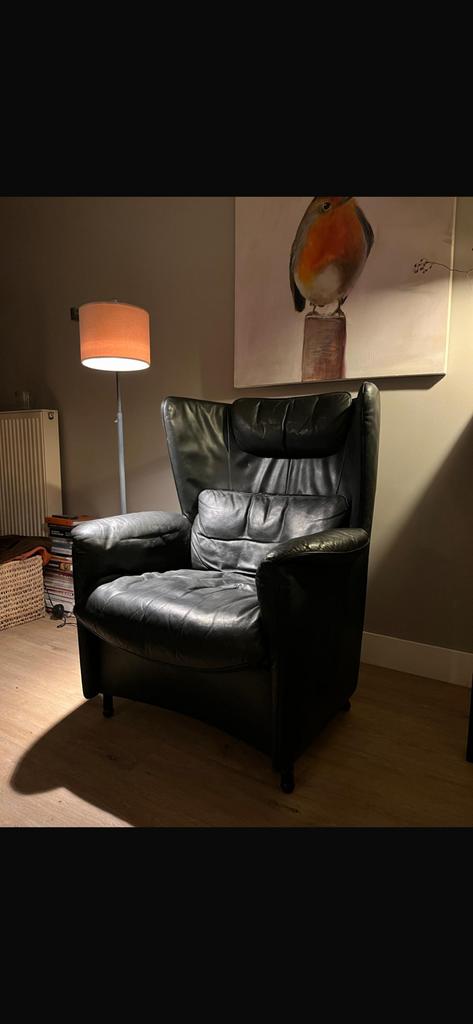 Leren desede designerstoel, Ophalen of Verzenden, Zo goed als nieuw, 75 tot 100 cm