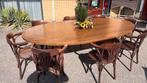 Massief Houten tafel Ovale Stamtafel 240x130cm eettafel, Gebruikt, 100 tot 150 cm, 200 cm of meer, Ophalen of Verzenden