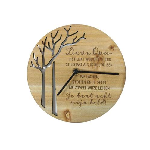 Klok - Lieve Opa, Huis en Inrichting, Woonaccessoires | Klokken, Nieuw, Wandklok, Analoog, Verzenden