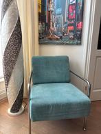 Mooie blauwe fauteuil in zeer goede staat, 75 tot 100 cm, Ophalen of Verzenden, Zo goed als nieuw, Metaal