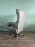 Nette grijze leren relax fauteuil / relaxstoel op stervoet, Ophalen, Nvt, Nvt, Nvt