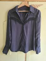 prachtige Werstern franje blouse 58%cupro en 42 % viscose, Kleding | Dames, Blouses en Tunieken, Zwart, Scotch & Soda, Ophalen of Verzenden