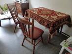 Eettafel met 4 stoelen, Huis en Inrichting, Tafels | Eettafels, Ophalen, Gebruikt, Eikenhout, 50 tot 100 cm