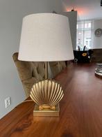 Schemerlamp schelp vorm goud met kap., Huis en Inrichting, Lampen | Tafellampen, Zo goed als nieuw, Metaal, Minder dan 50 cm, Maritiem