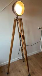 Mooie retro (kop) lamp op houten statief, Ophalen, Gebruikt, Overige materialen, 100 tot 150 cm