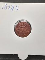 1/2 cent 1827 U Koning Willem I, Ophalen of Verzenden, Koning Willem I, Overige waardes, Losse munt