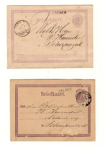 Briefkaart Nederland 1871 - 1872 (twee stuks) beschikbaar voor biedingen
