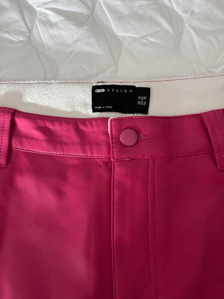 Nepleren Roze ASOS Design Broek - Maat 42/44 (L), Kleding | Dames, Broeken en Pantalons, Zo goed als nieuw, Maat 42/44 (L), Roze