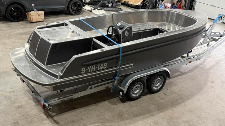 2025 Aluminium tender sloep met 60pk mercury, Watersport en Boten, Sloepen, Zo goed als nieuw, 3 tot 6 meter, Buitenboordmotor