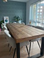 Houten eettafel industrieel, Huis en Inrichting, Tafels | Eettafels, 200 cm of meer, Zo goed als nieuw, Vijf personen of meer
