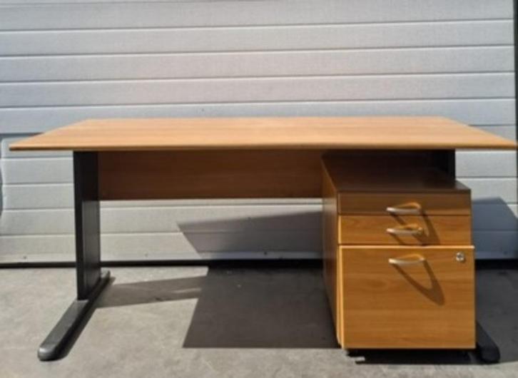 Bureau met ladenblok, Huis en Inrichting, Bureaus, Gebruikt, Bureau, Ophalen