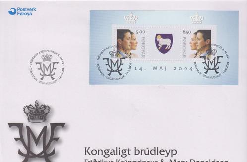 Foroyar 2004 Sa036 Blok Koninklijk huwelijk, Postzegels en Munten, Postzegels | Eerstedagenveloppen, Onbeschreven, Europa, Ophalen of Verzenden