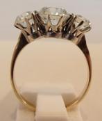 Geelgouden ring met 3 briljantgeslepen CZ’s, Verzenden, Goud, Ring, Met edelsteen