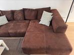 Suède bank met chaise longue + hocker/poef, Huis en Inrichting, Banken | Sofa's en Chaises Longues, Ophalen, 250 tot 300 cm, Gebruikt