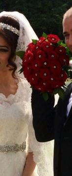 Te koop bruidsboeket/autoboeket/corsage/tafelboeket, Ophalen of Verzenden, Zo goed als nieuw, Accessoires