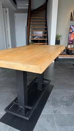 Hoge Eettafel/Bartafel met 6 Barkrukken, Huis en Inrichting, Tafels | Statafels, Ophalen, In hoogte verstelbaar, Gebruikt