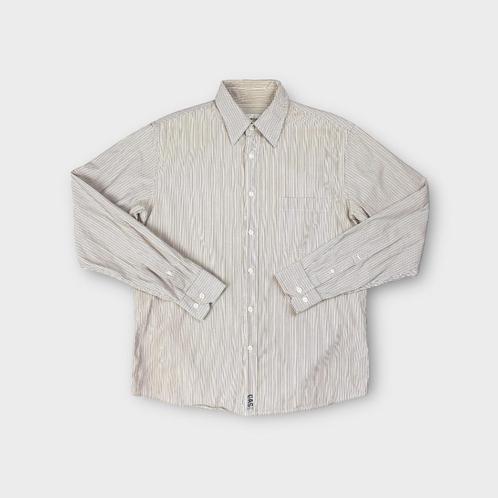 Gas heren overhemd  Maat M, Kleding | Heren, Overhemden, Gedragen, Halswijdte 39/40 (M), Beige, Ophalen of Verzenden