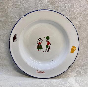 Vintage emaille kinderbordje beschikbaar voor biedingen
