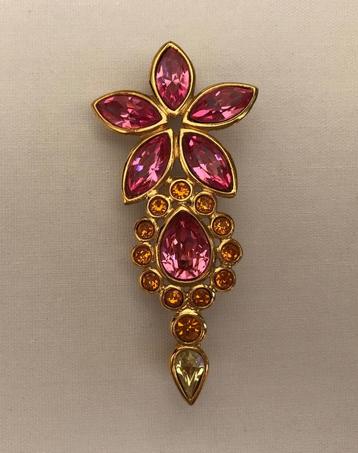 Yves Saint Laurent - Roze kristal broche  - Vintage Jr 90  beschikbaar voor biedingen