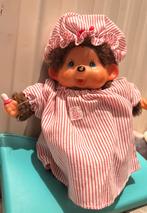 Monchichi vintage in roze wit gestreepte jurk, Verzenden