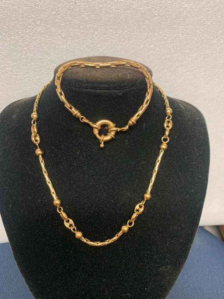 Ketting en armband test goud maar geen merk goud ?, Sieraden, Tassen en Uiterlijk, Kettingen, Zo goed als nieuw, Overige materialen