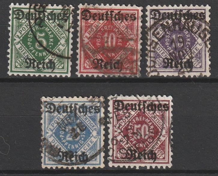 Duitse Rijk Minr dienst 52/6, Postzegels en Munten, Postzegels | Europa | Duitsland, Gestempeld, Duitse Keizerrijk, Verzenden