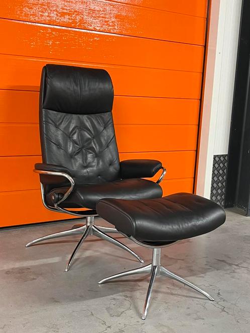 Stressless relax fauteuil met voetenbank, Huis en Inrichting, Fauteuils, Zo goed als nieuw, 75 tot 100 cm, Ophalen of Verzenden