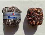 2 nieuwe bollen fantasiegaren gemêleerd zwart/kleur à 50 gr., Ophalen of Verzenden, Nieuw, Breien of Haken, Wol of Garen