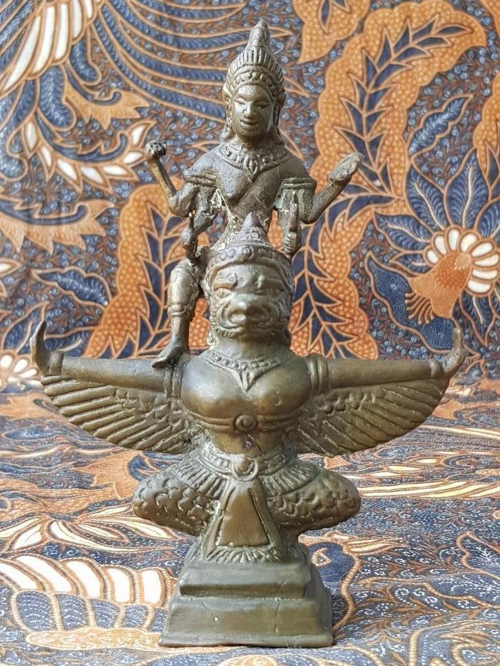 Mooi zwaar antiek Oosters brons beeldje van Garuda 16,5 cm., Antiek en Kunst, Kunst | Niet-Westerse kunst, Ophalen of Verzenden